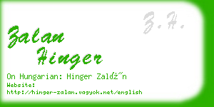 zalan hinger business card